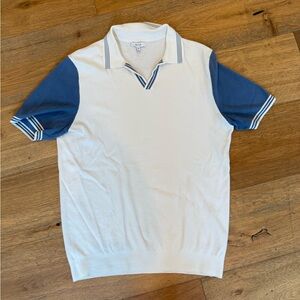 Reiss White and Blue Polo Shirt